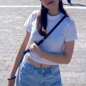 White Crop Tee
